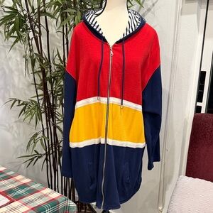 Colorblock Hooded Jacket - Red, Yellow, and Blue